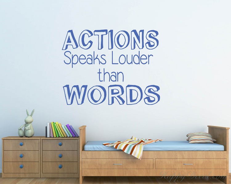 Action Speaks Quotes Wall Decal Motivational Vinyl Art Stickers
